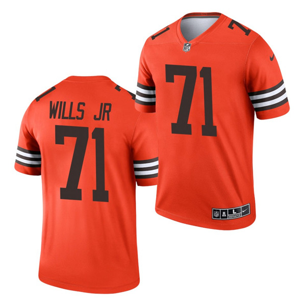 Men's Cleveland Browns #71 Jedrick Wills Jr. Orange Inverted Legend Stitched Football Jersey